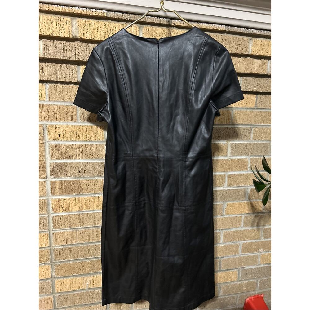 G By Giuliana Faux Leather Dress Women's Size 6 Minimalist 90s Corporate Modern - Picture 3 of 6